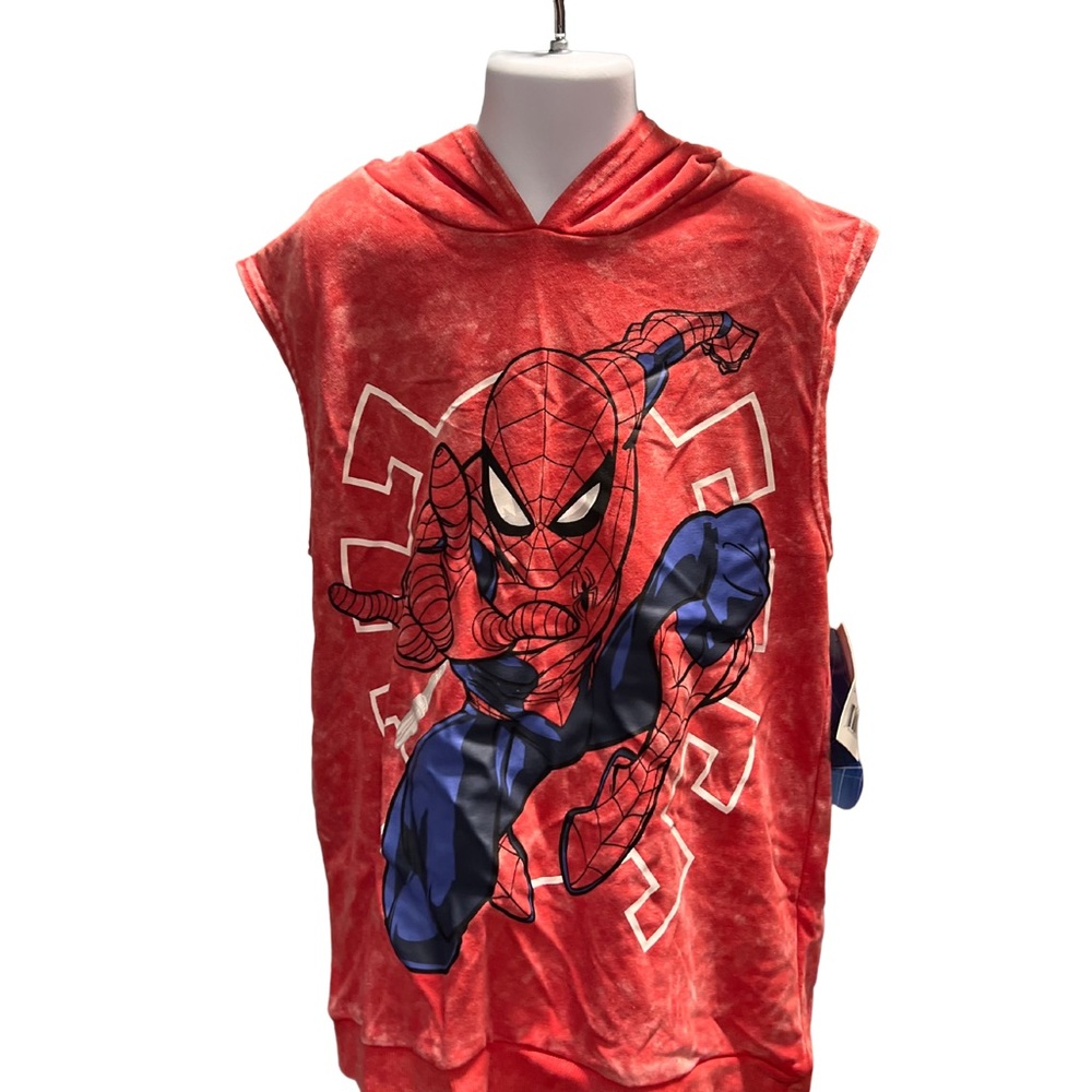 SpiderMan Boys M 8 Sleeveless Hoodie - NEW with Tags